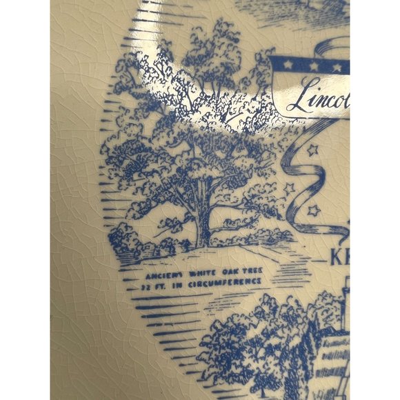 Lincolns Birth Place Kentucky Souvenir Plate  9 Inches Ironstone - Picture 4 of 16